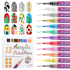 12 Colors Nail Marker Pen