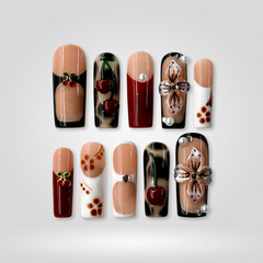 Cherry Luxe press-on nails