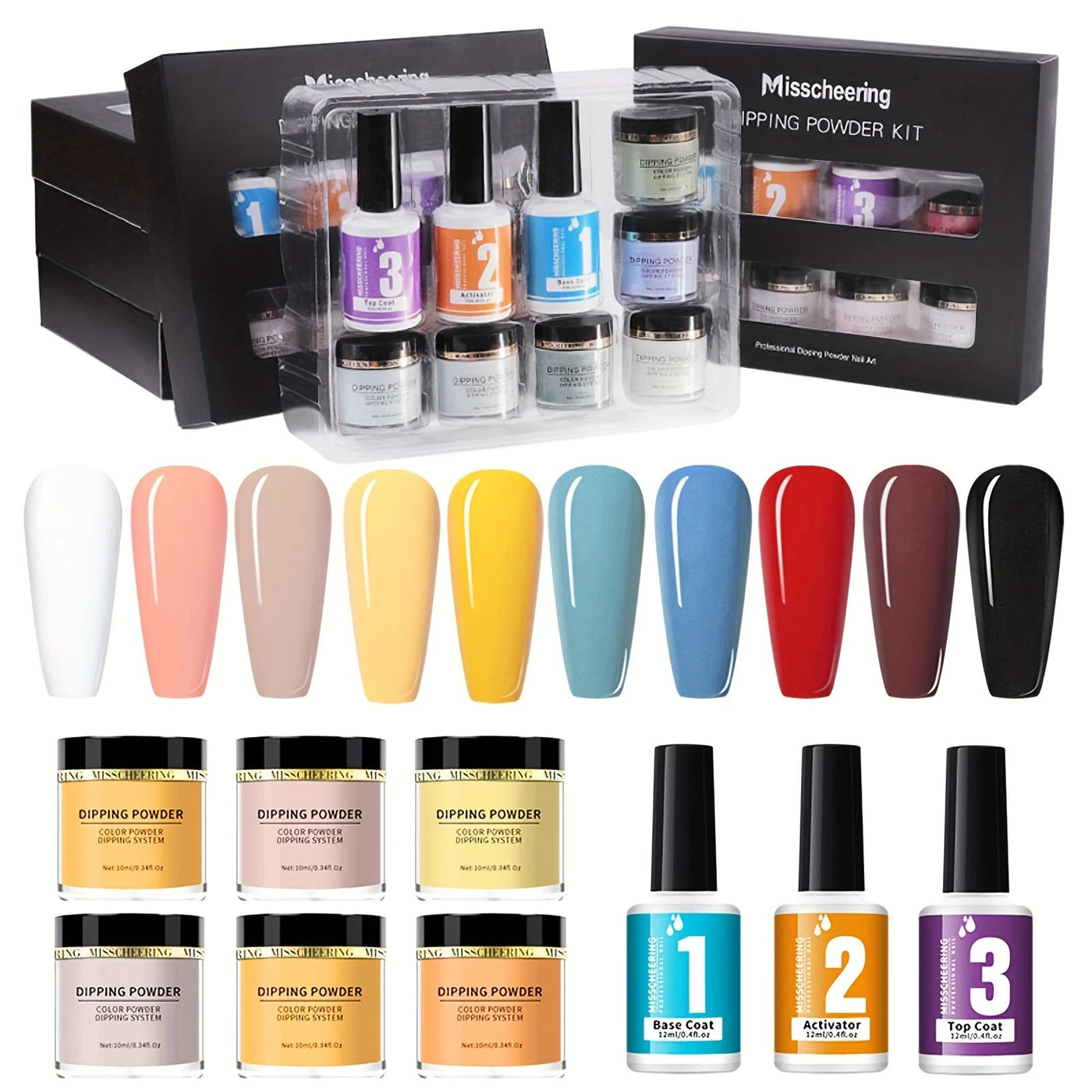 Dip Powder with Base, Activator & Top Coat