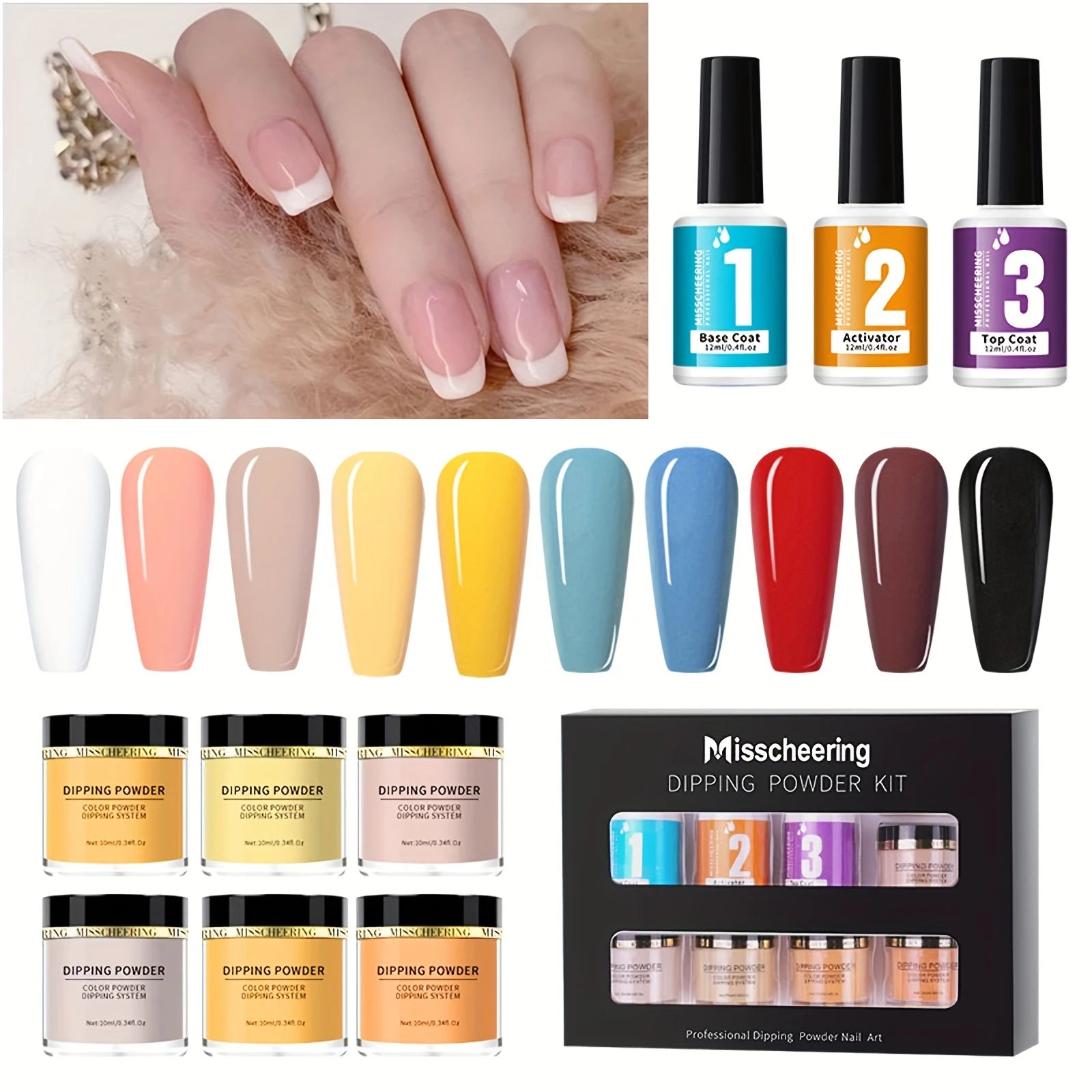 Dip Powder with Base, Activator & Top Coat