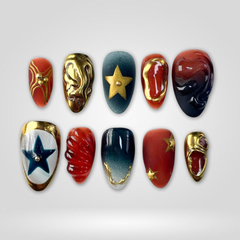 Cosmic Hero press-on nails