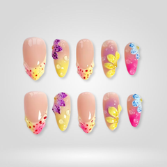 Tropical Orchid press-on nails