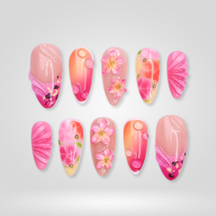 Wild Hibiscus press-on nails