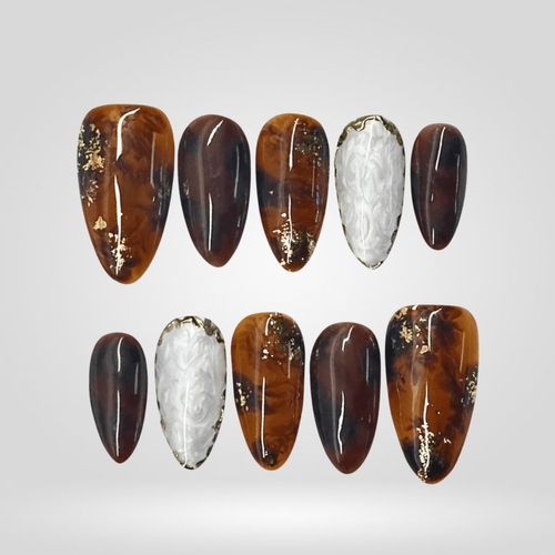 Amber Smoke press-on nails