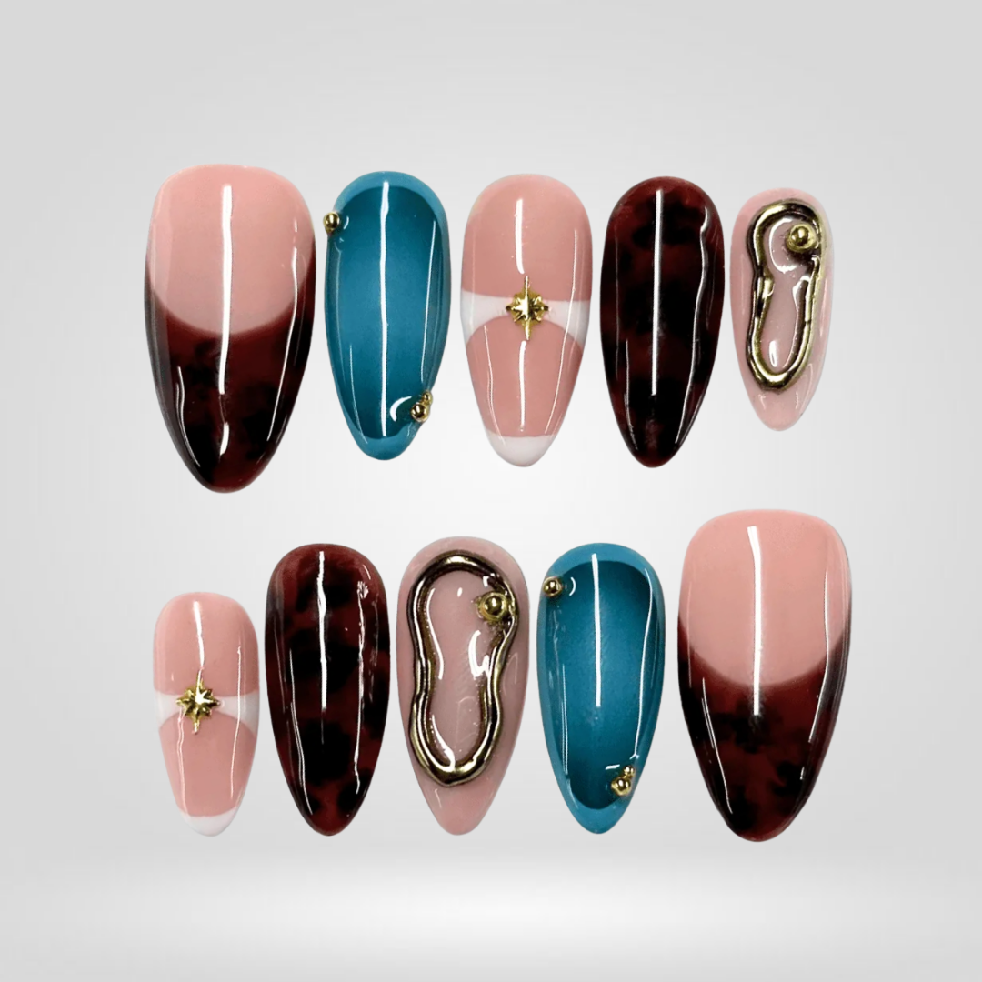 Ocean Wine press-on nails