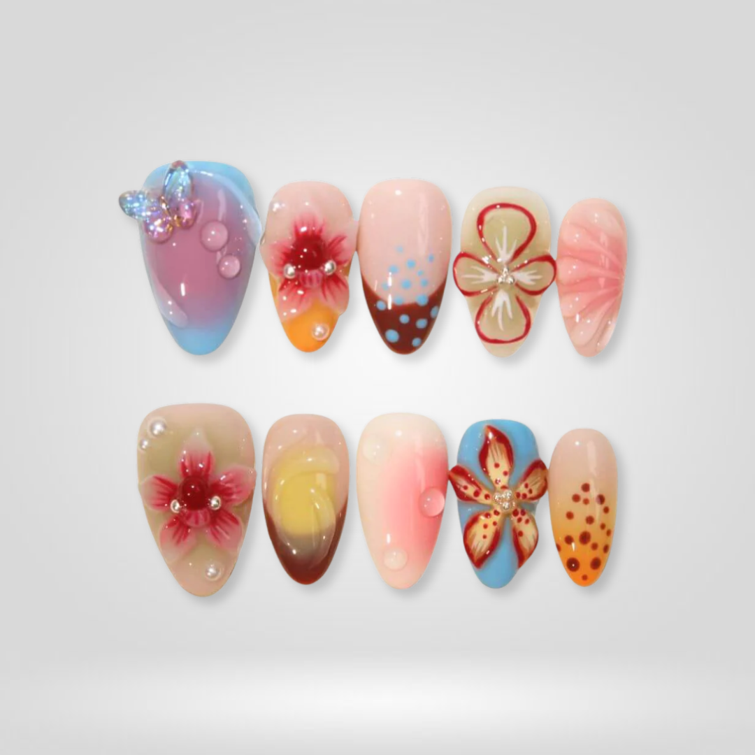 Spring Floral press-on nails