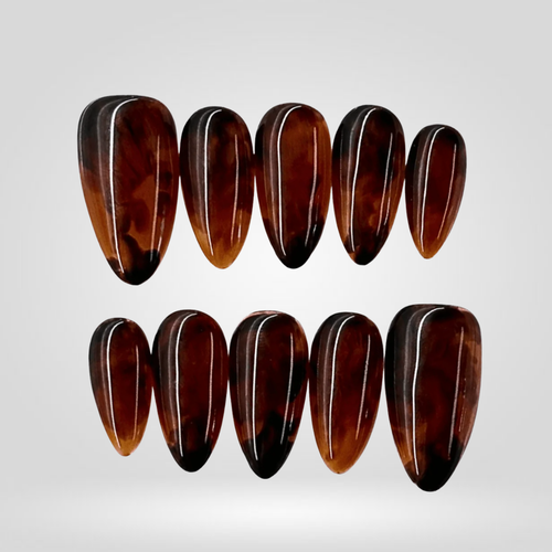 Amber Glow press-on nails