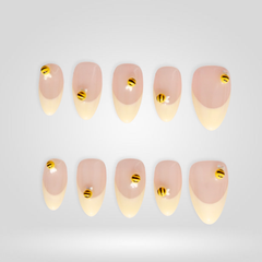 Honey Bee press-on nails