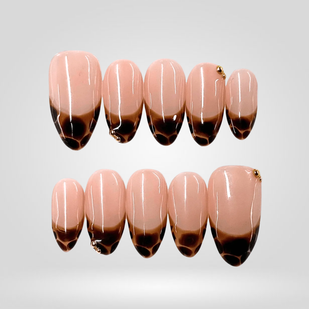 Mocha Fade press-on nails