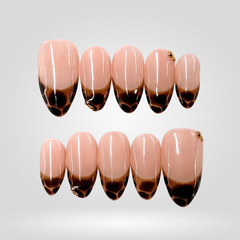 Mocha Fade press-on nails