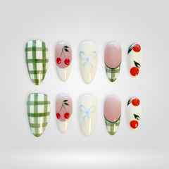 Cherry Picnic press-on nails