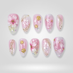 Cherry Petal press-on nails