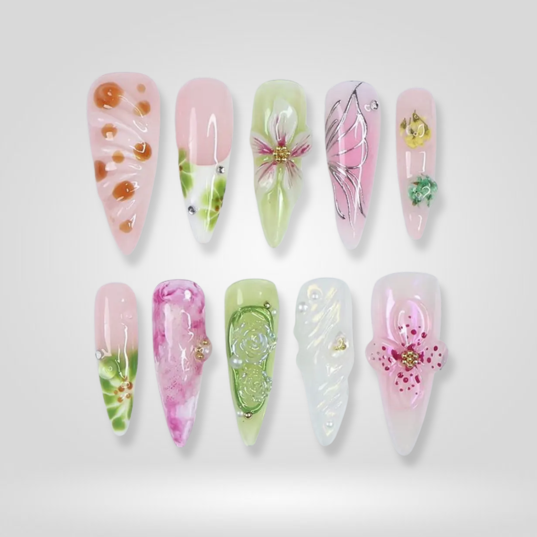 Rosy Drift press-on nails