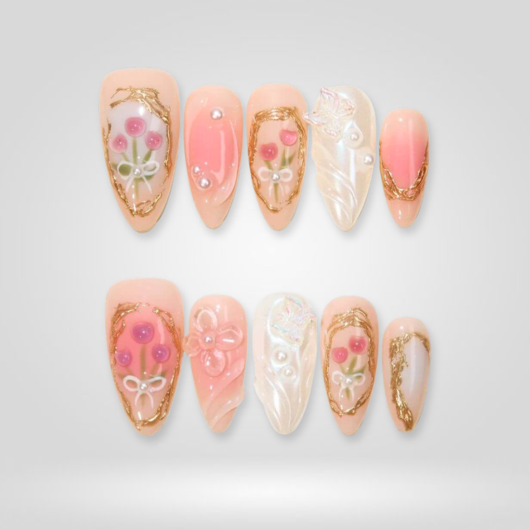 Soft Halo press-on nails