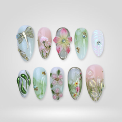 Pearl Mist press-on nails