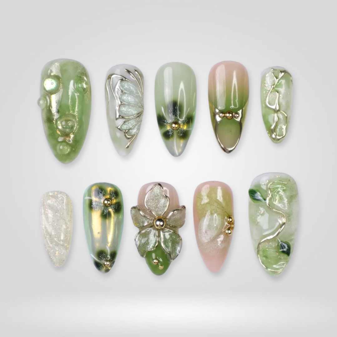 Garden Veil press-on nails