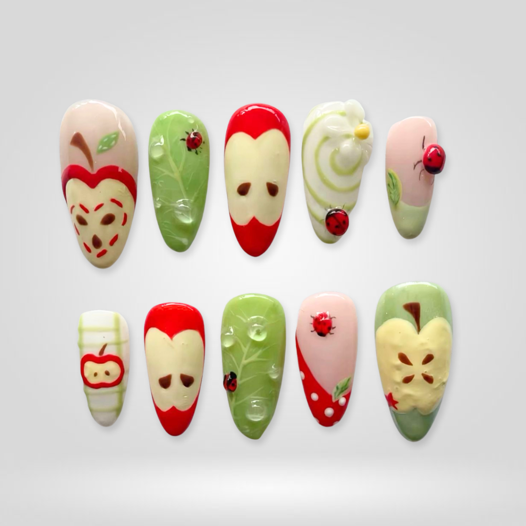 Apple Charm press-on nails