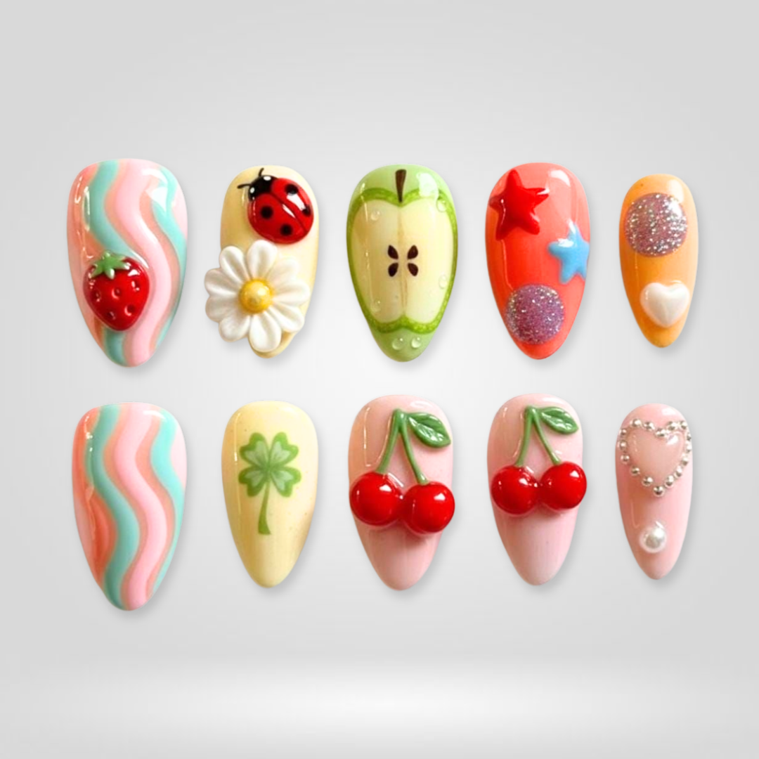 Candy Poppy press-on nails