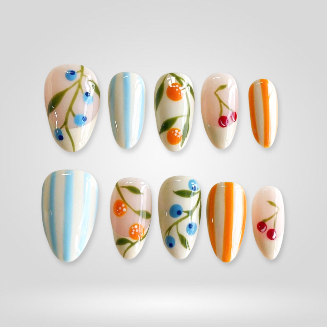 Cherry Bloom press-on nails