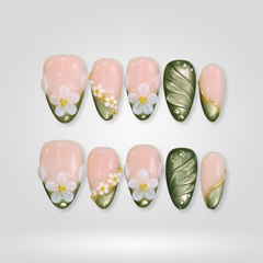 Olive Daisy press-on nails