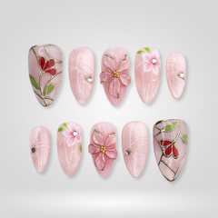 Blush Gardens press-on nails