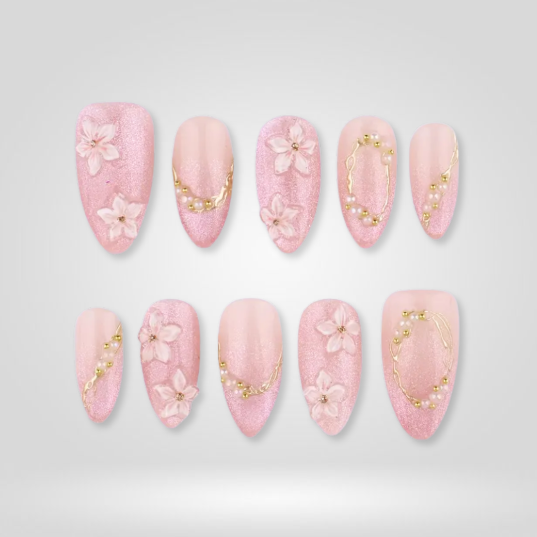 Sparkly Blush press-on nails