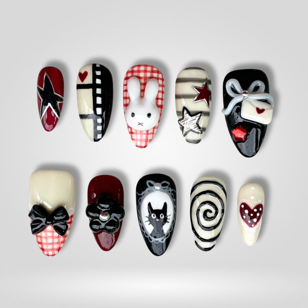 Bunny Star press-on nails