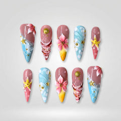 Summer Floral press-on nails