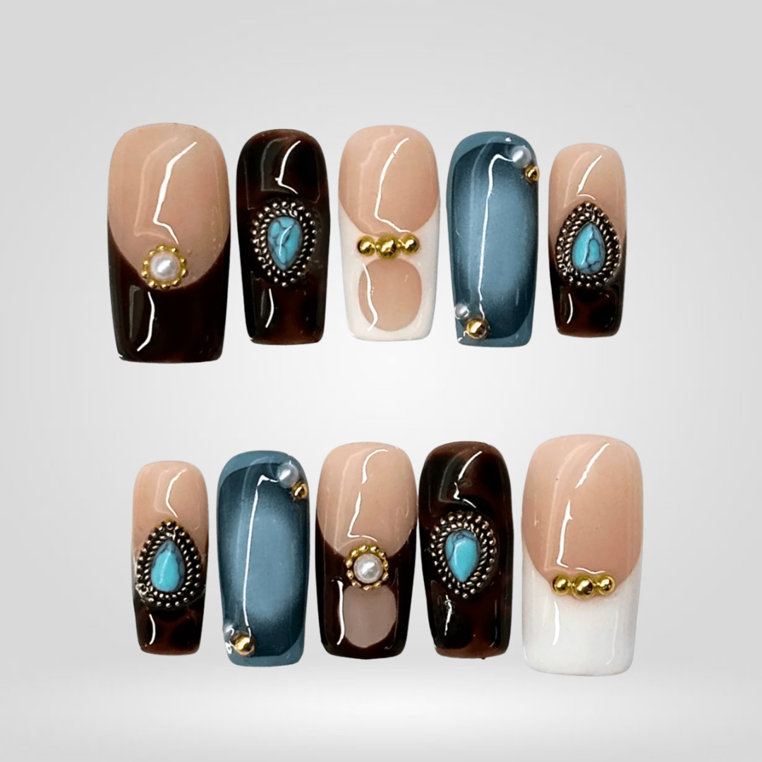 Azure Stone press-on nails