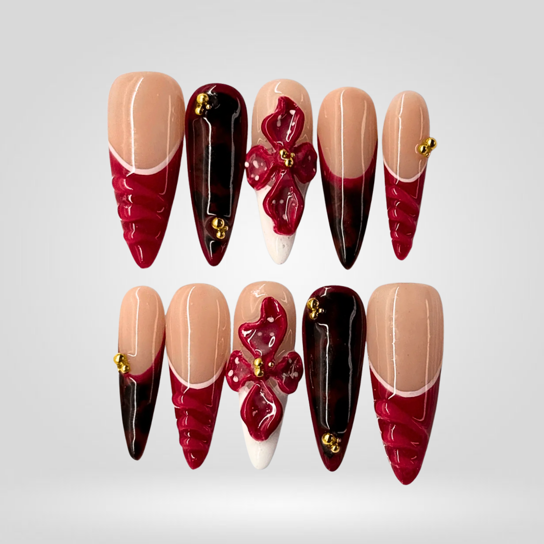 Ruby Petal press-on nails