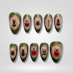 Bug Garden press-on nails
