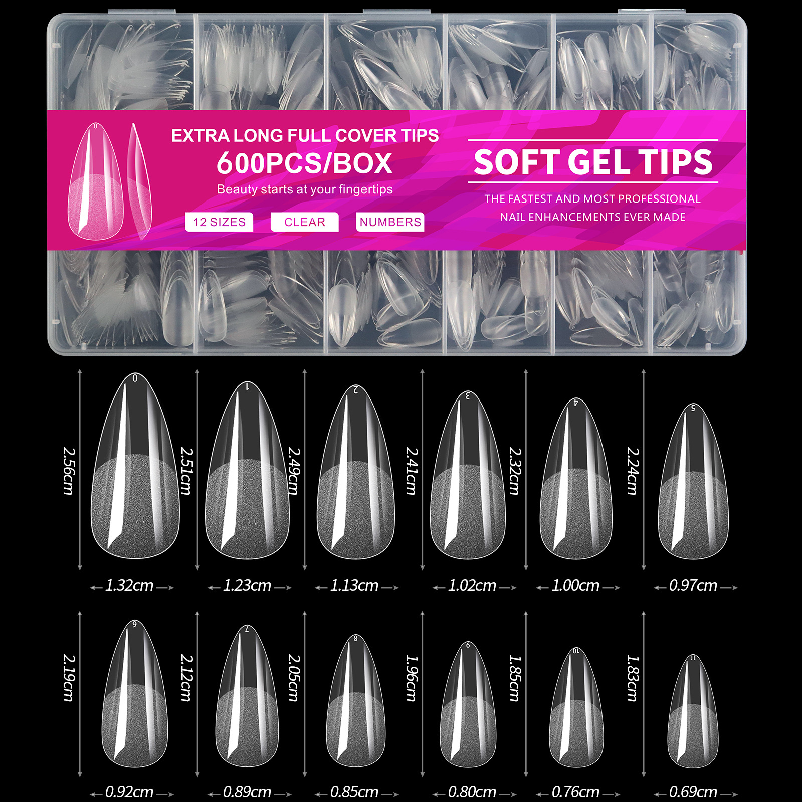 600pcs Nail Tips Cover