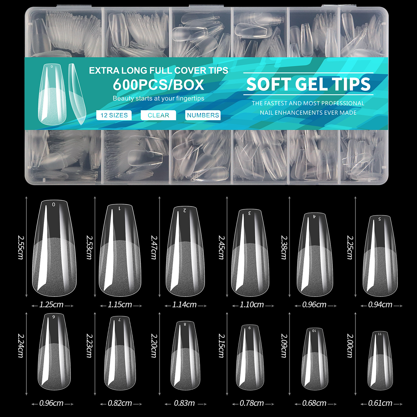 600pcs Nail Tips Cover