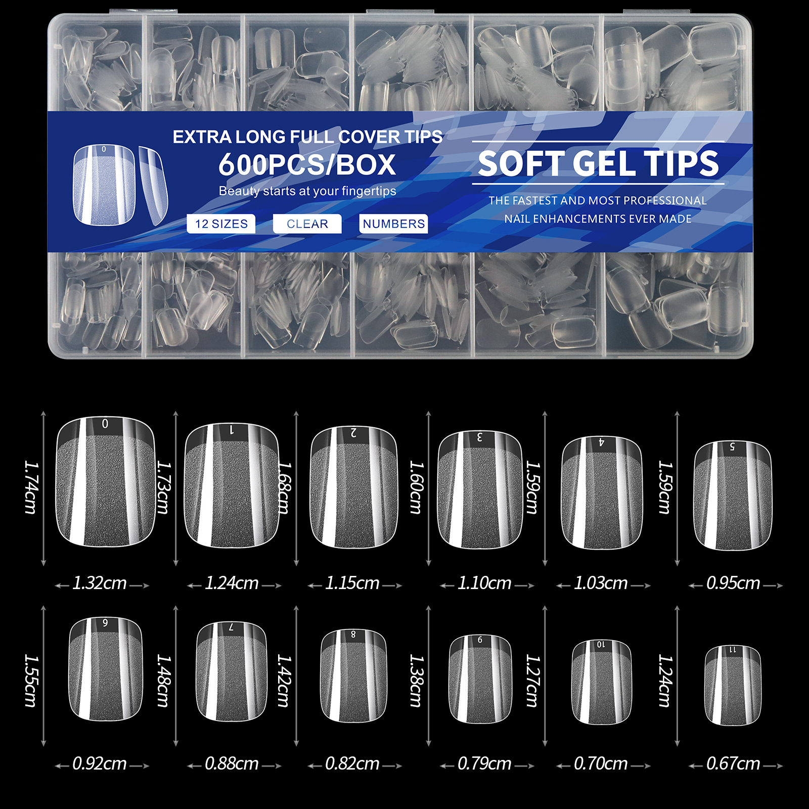 600pcs Nail Tips Cover