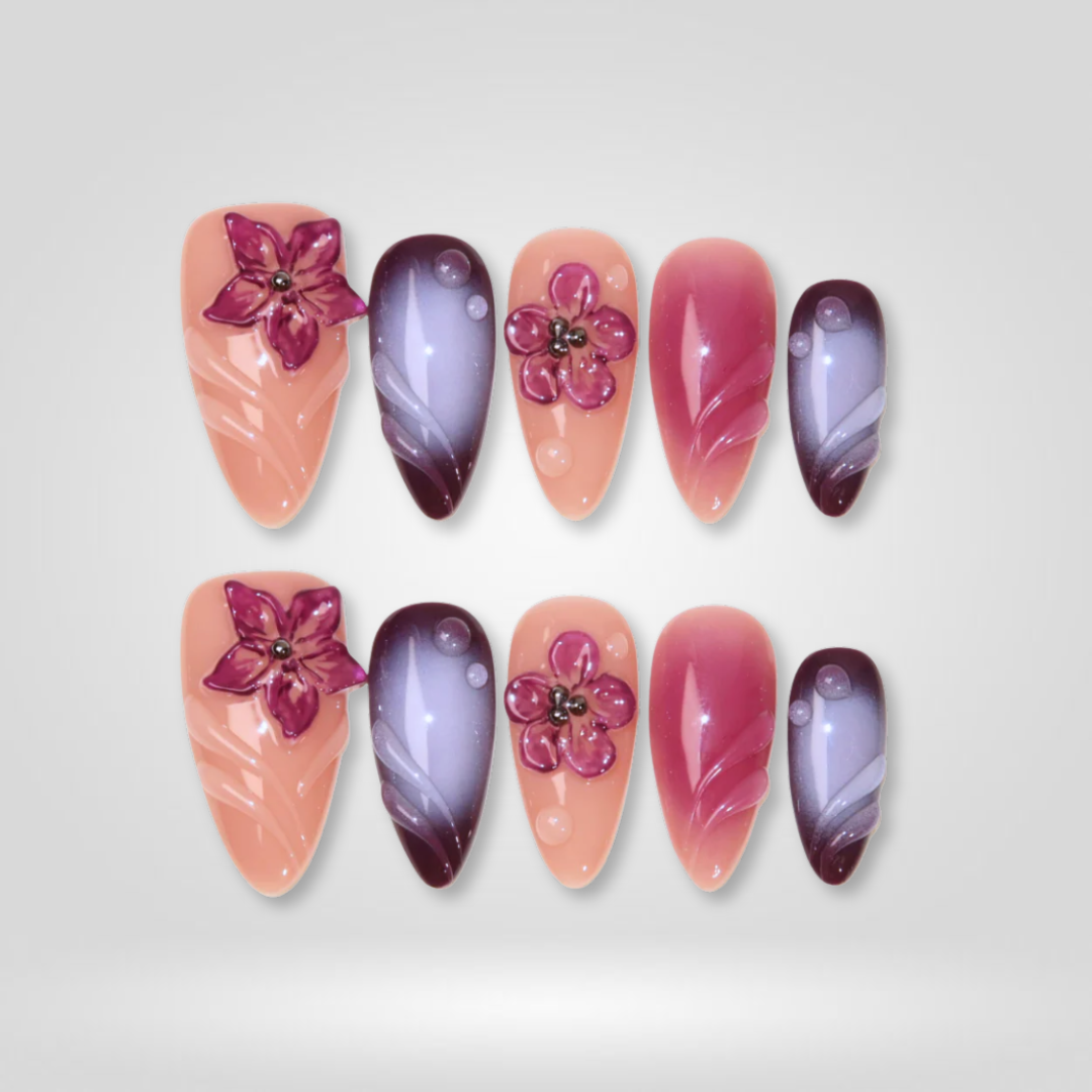 Luxe Bloom press-on nails