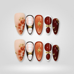 Amber Flora autumn press-on nails