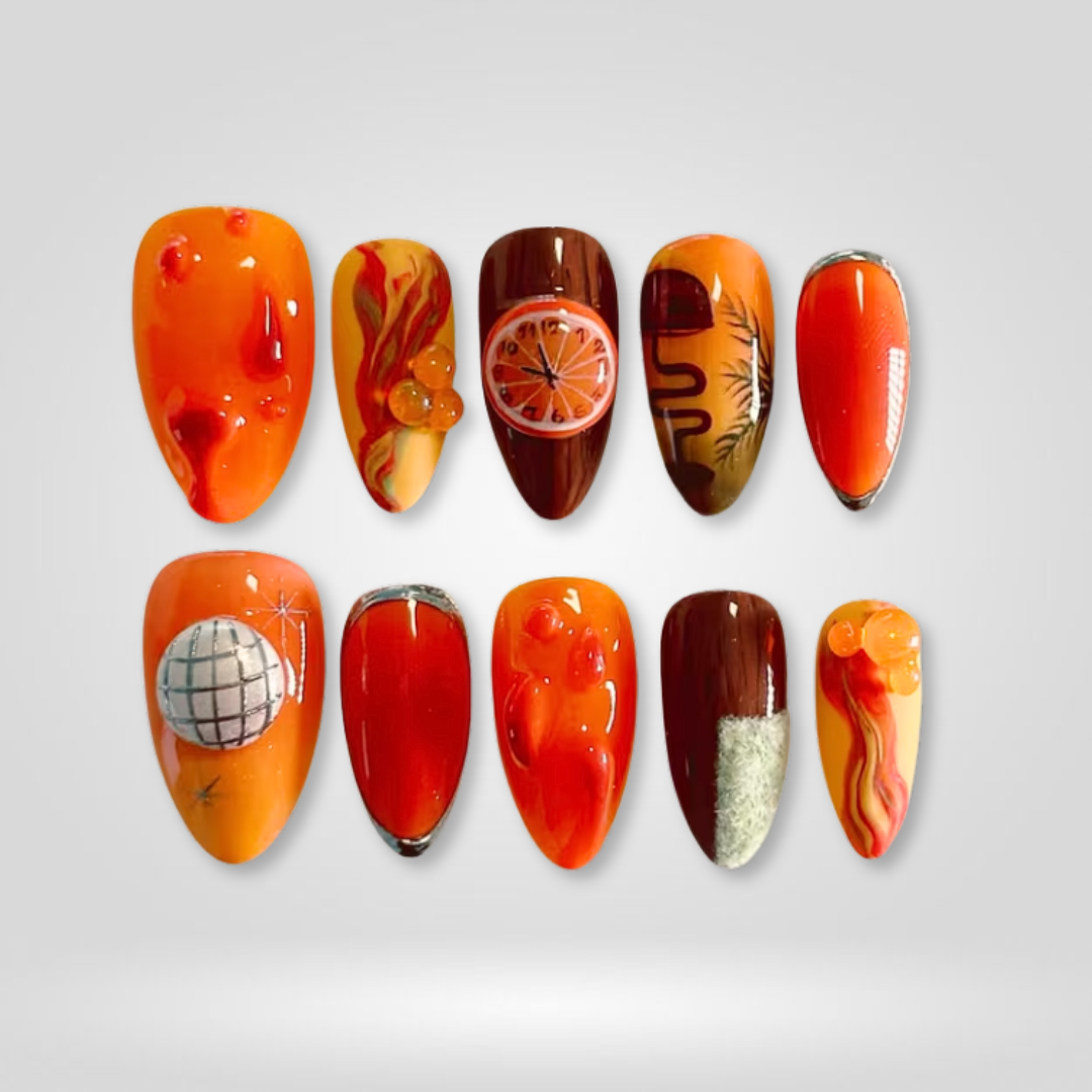 Harvest Bloom autumn press-on nails