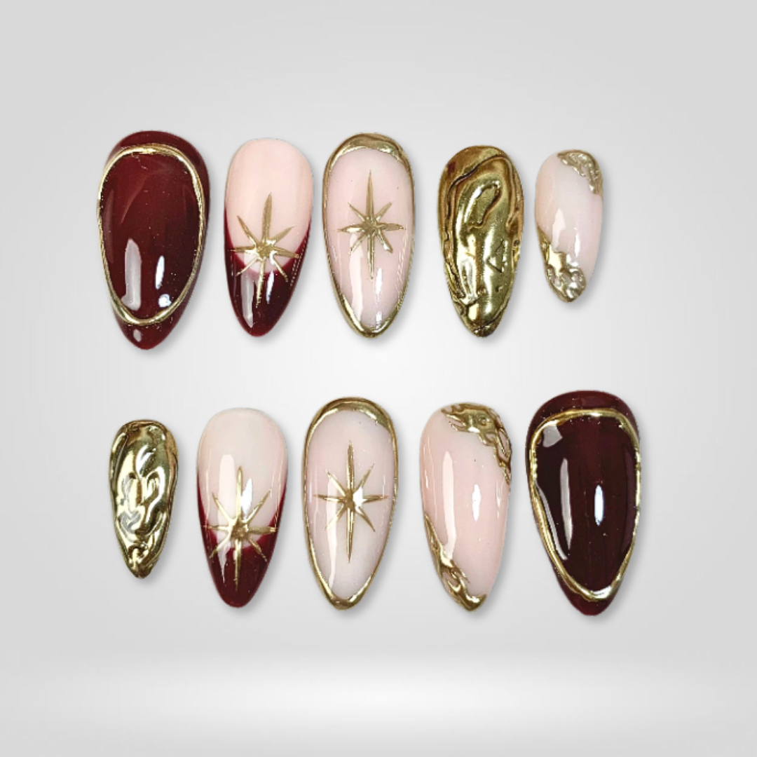 Golden Hour press-on nails