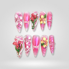 Floral Blossom press-on nails