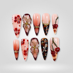 Autumn Rose press-on nails