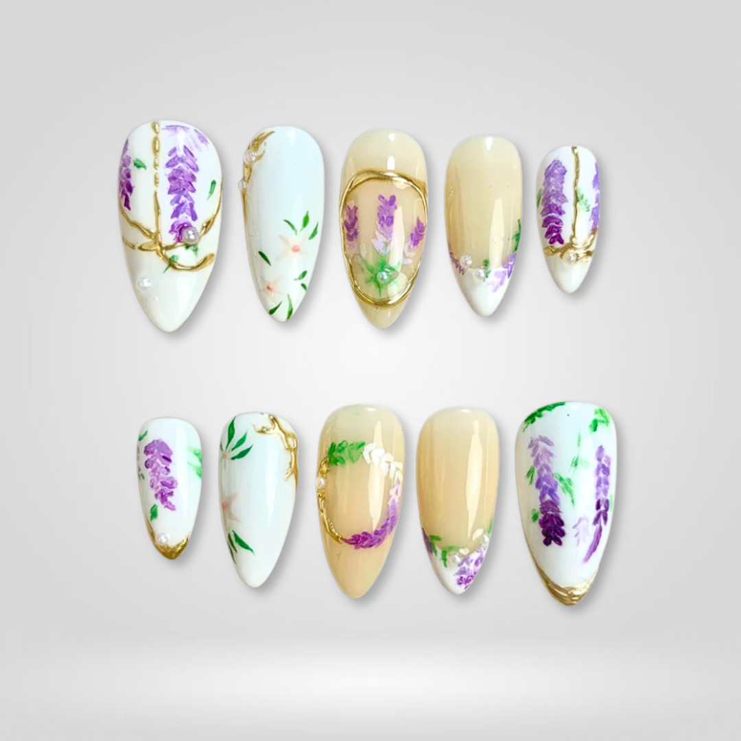 Lavender Blossom press-on nails