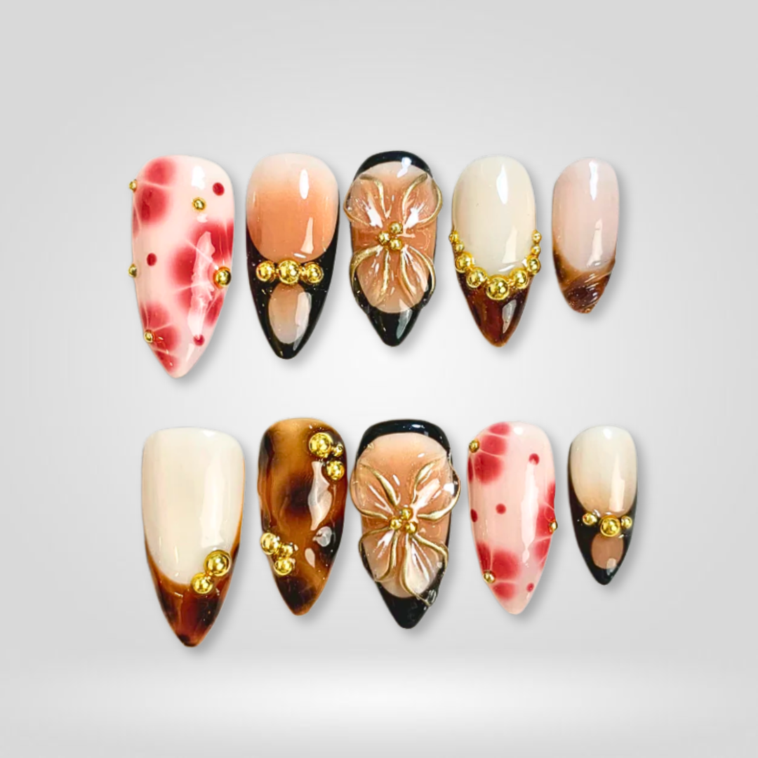 Golden Wild press-on nails