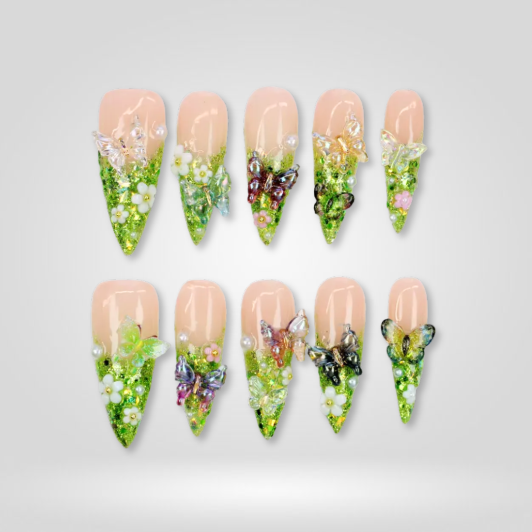 Dreamy Garden press-on nails