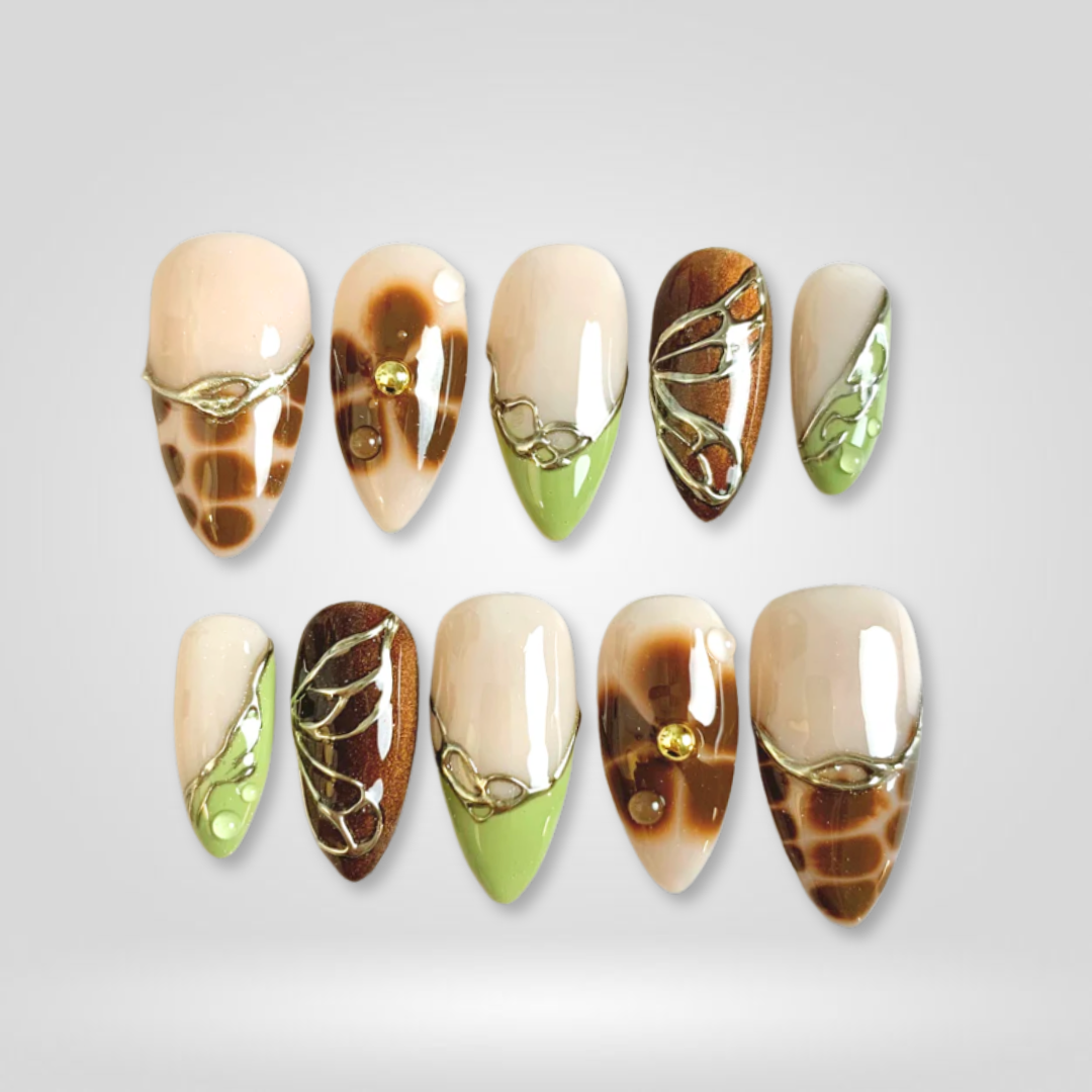 Earthy Elegance press-on nails