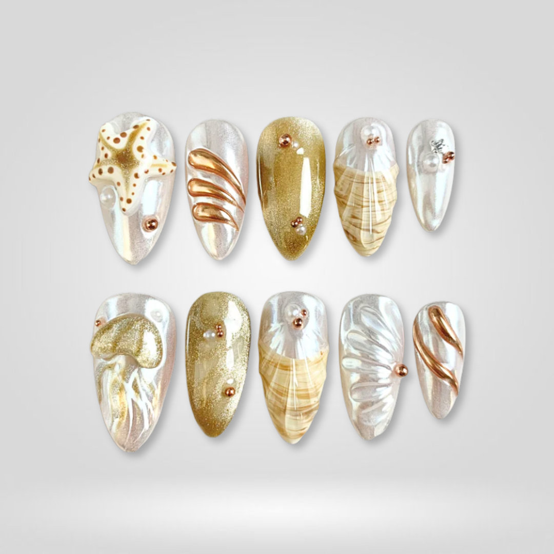 Golden Shore press-on nails